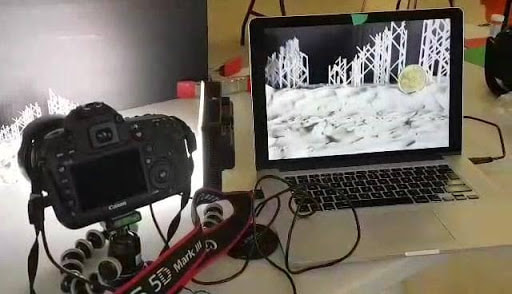 camera set up for capturing stop motion
